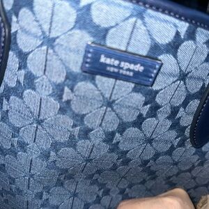 BRAND NEW: Kate Spade Denim Blue Clover Pattern Bag